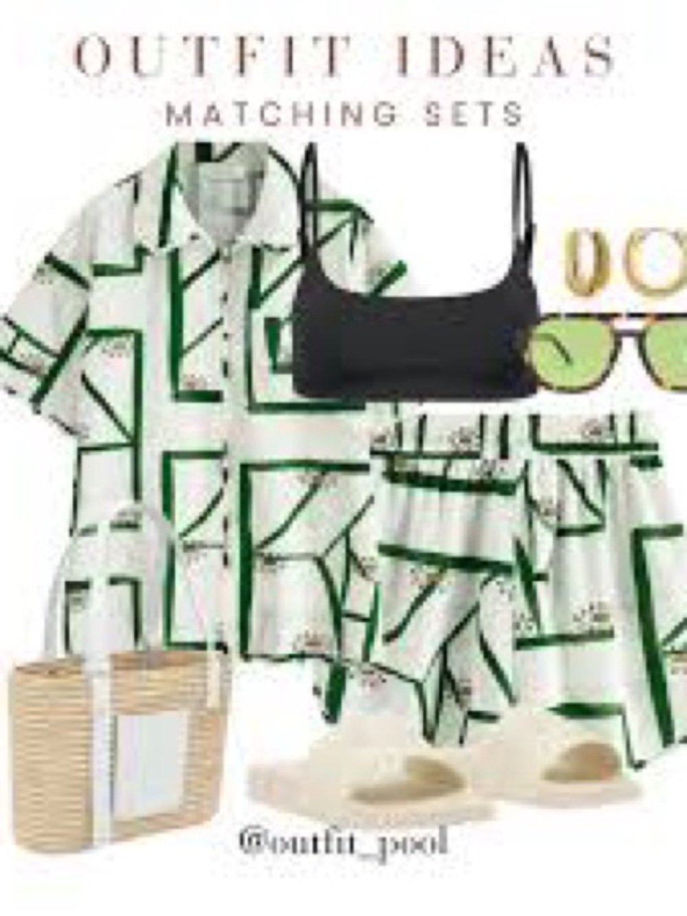 Commense SET Print Drawstring Shorts Set NWOT - image 7